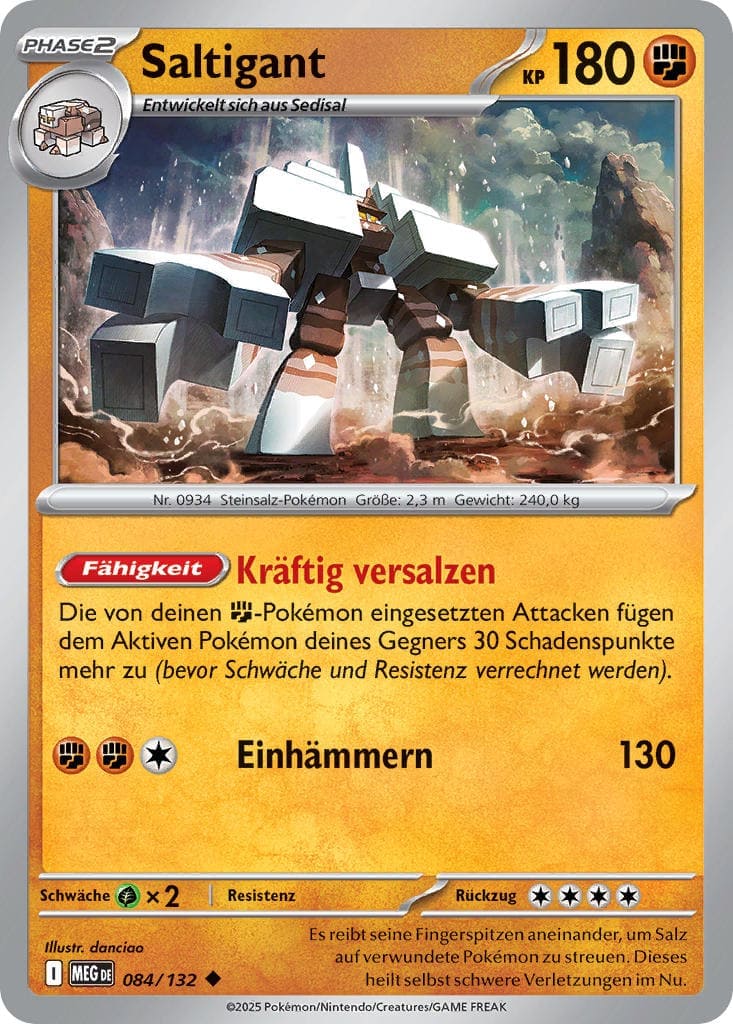 Saltigant 084/132 Uncommon REVERSE HOLO FOIL - Mega-Entwicklung Deutsch