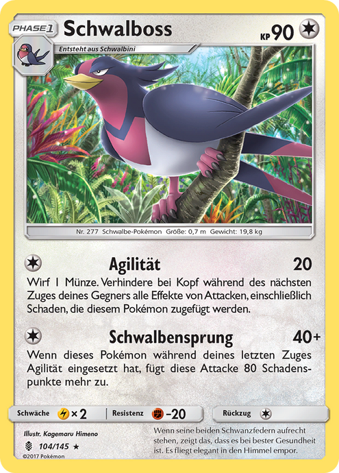 Schwalboss 104/145 Rare - Stunde der Wächter Deutsch