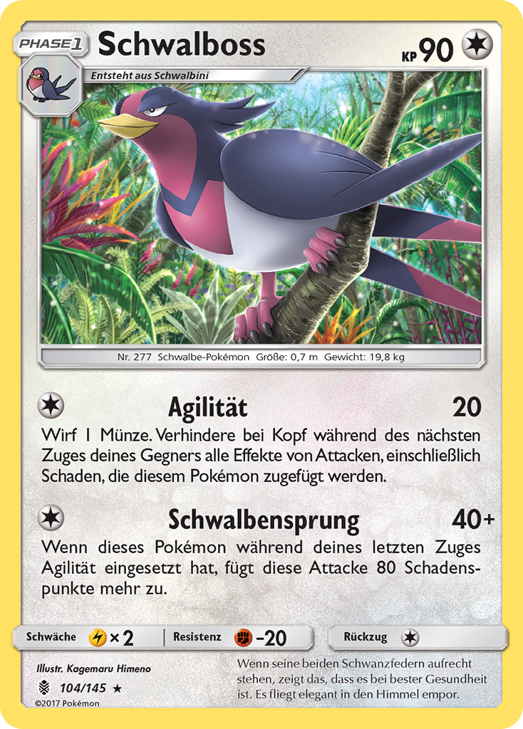 Schwalboss 104/145 Rare - Stunde der Wächter Deutsch