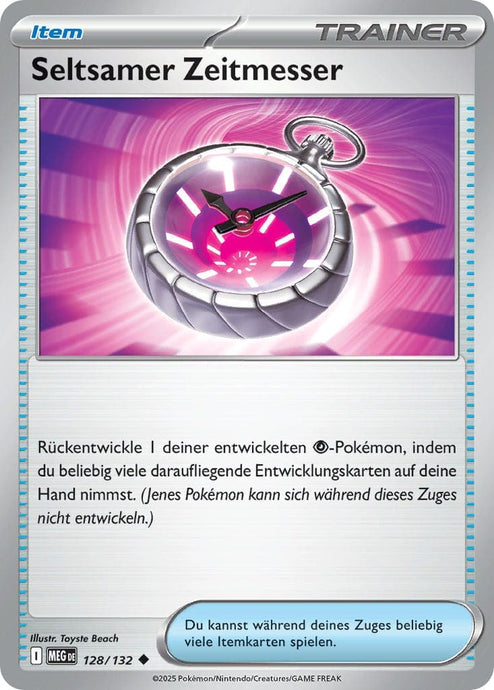 Seltsamer Zeitmesser 128/132 Uncommon REVERSE HOLO FOIL - Mega-Entwicklung Deutsch