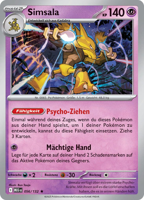 Simsala 056/132 Rare HOLO FOIL - Mega-Entwicklung Deutsch