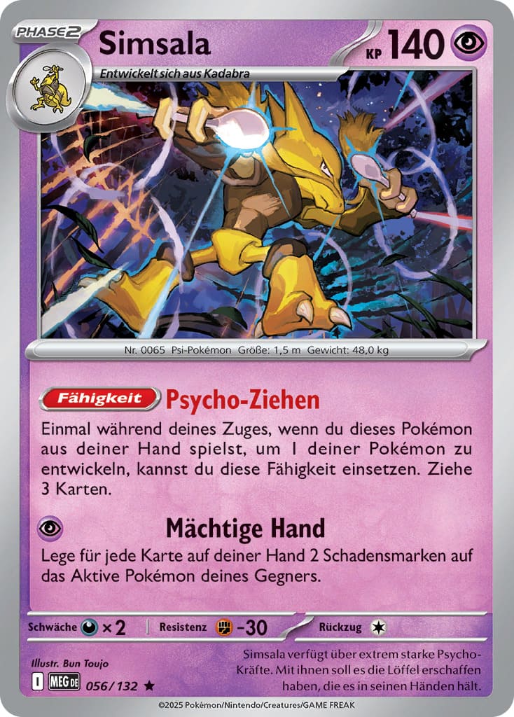 Simsala 056/132 Rare HOLO FOIL - Mega-Entwicklung Deutsch