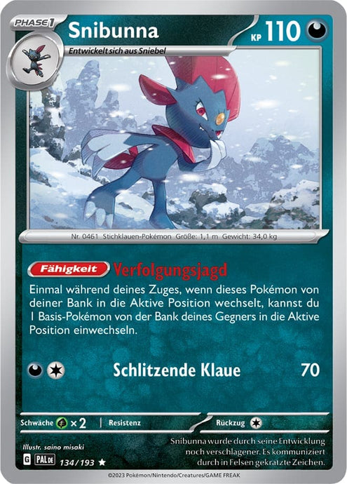 Snibunna 134/193 Rare HOLO -  Entwicklungen in Paldea Deutsch