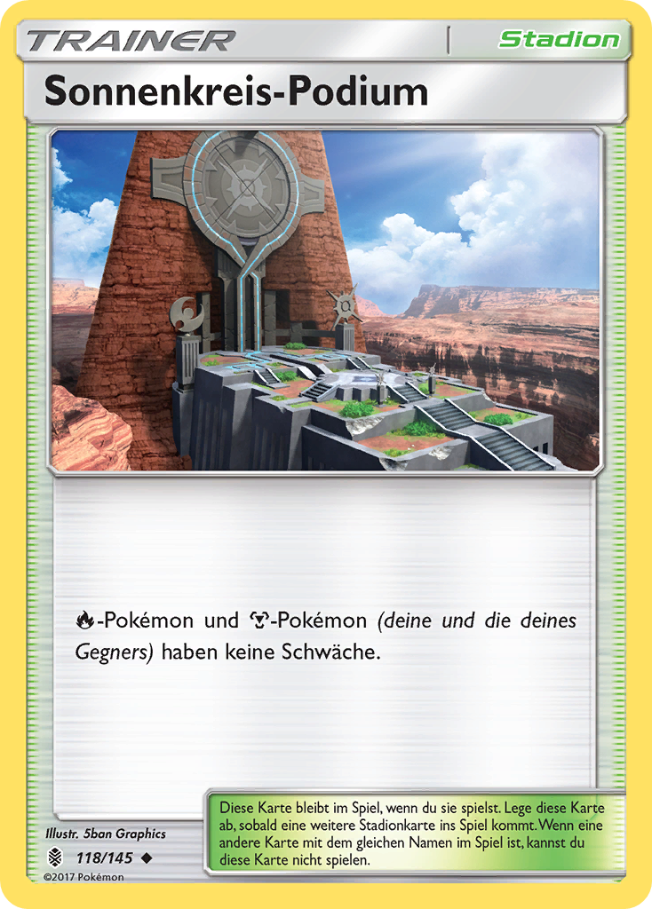 Sonnenkreis-Podium 118/145 Uncommon Reverse Holo - Stunde der Wächter Deutsch
