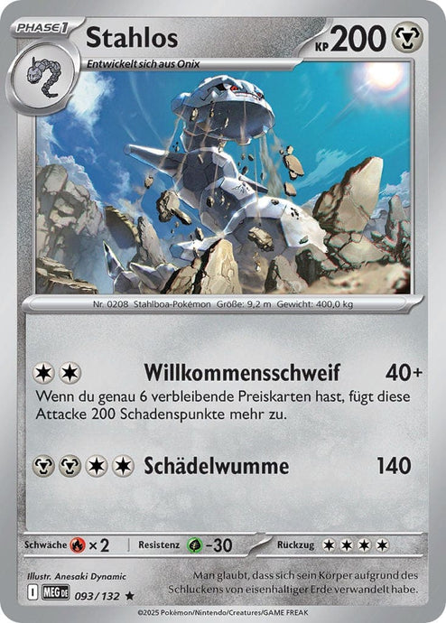 Stahlos 093/132 Rare HOLO FOIL - Mega-Entwicklung Deutsch