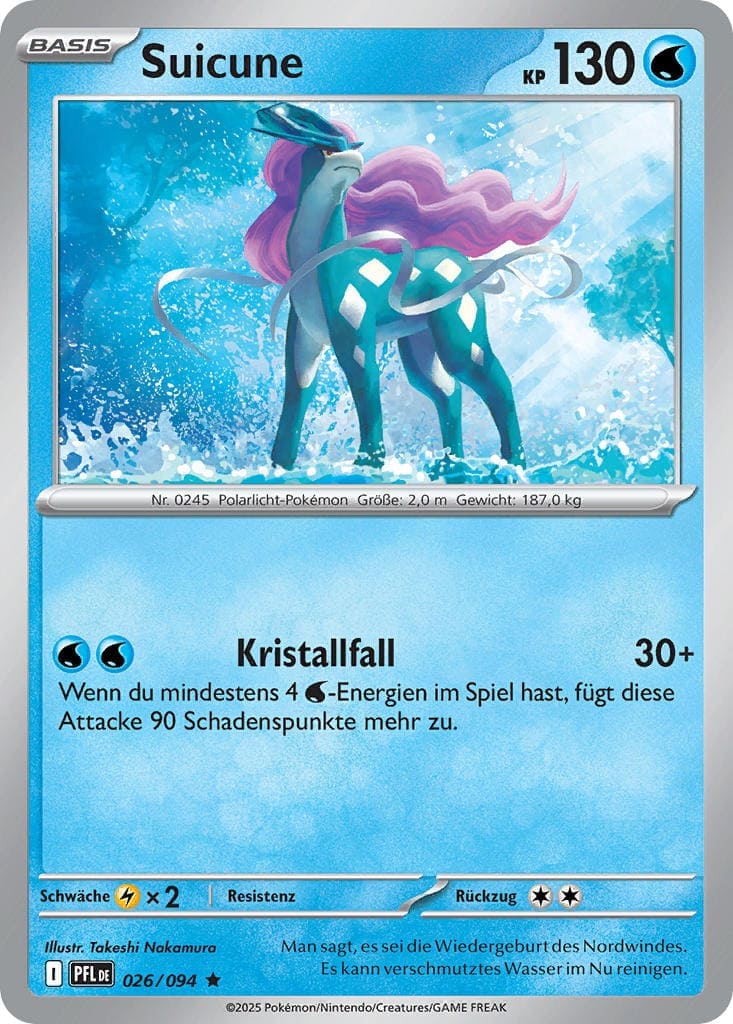 Suicune 026/094 Rare HOLO FOIL - Fatale Flammen Deutsch