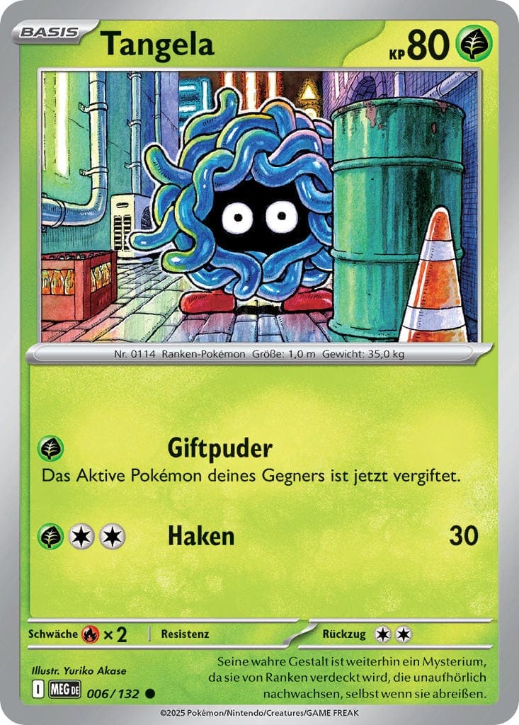 Tangela 006/132 Common REVERSE HOLO FOIL - Mega-Entwicklung Deutsch