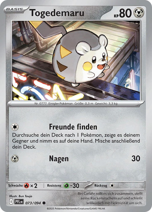 Togedemaru 073/094 Common REVERSE HOLO FOIL - Fatale Flammen Deutsch