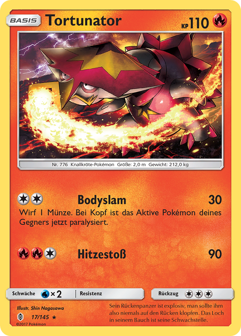 Tortunator 17/145 Rare REVERSE HOLO - Stunde der Wächter Deutsch