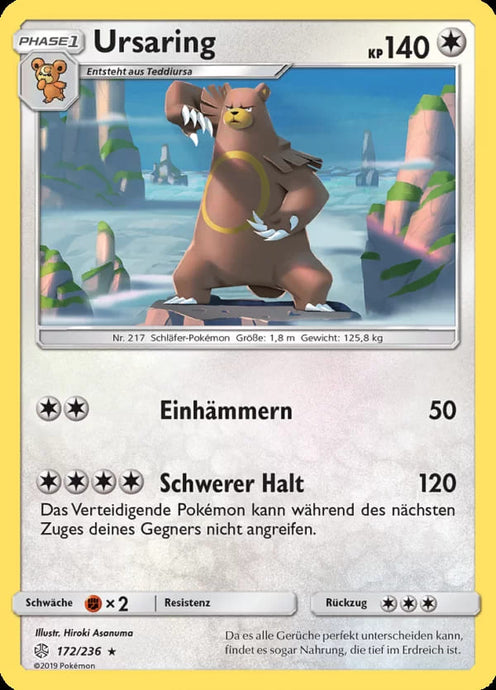 Ursaring 172/236 Rare - Welten im Wandel Deutsch