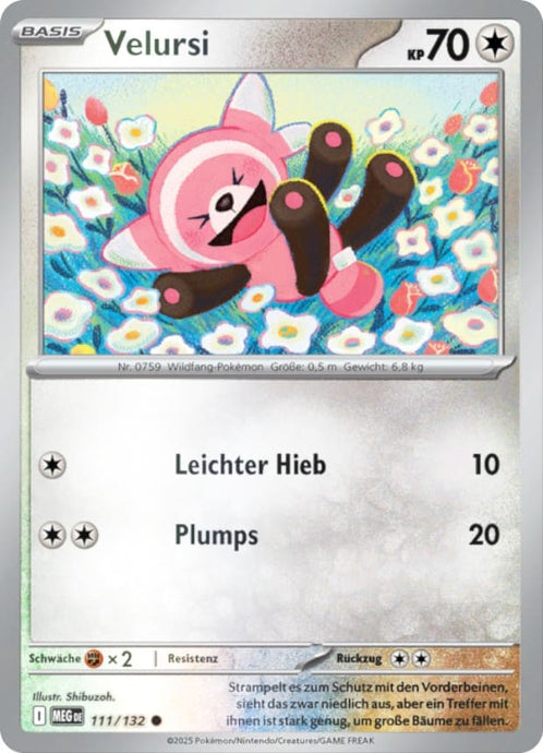 Velursi 111/132 Common REVERSE HOLO FOIL - Mega-Entwicklung Deutsch