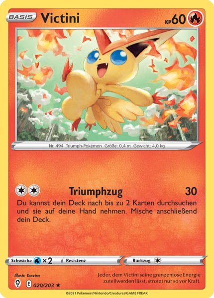 Victini 020/203 Rare HOLO - Drachenwandel Deutsch