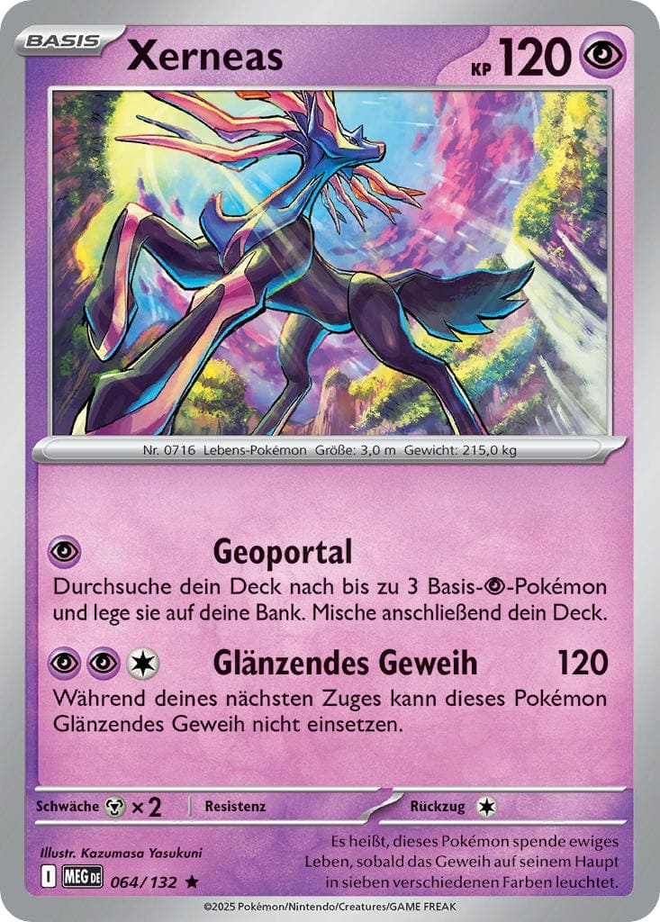 Xerneas 064/132 Rare HOLO FOIL - Mega-Entwicklung Deutsch