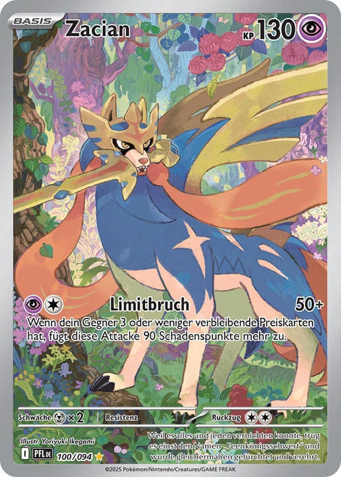 Zacian 100/094 Illustration Rare FOIL - Fatale Flammen Deutsch