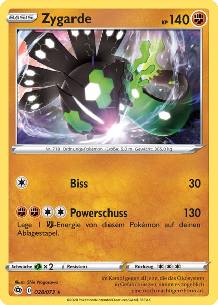 Zygarde 028/073 Rare Holo - Weg des Champs Deutsch