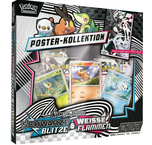 Pokemon Karmesin & Purpur - Schwarz Blitze & Weisse Flammen - Poster-Kollektion