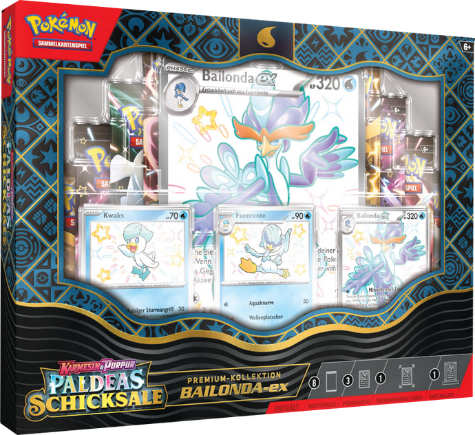 Pokemon Karmesin & Purpur - Paldeas Schicksale - Schillerndes Bailonda-ex Premium Kollektion