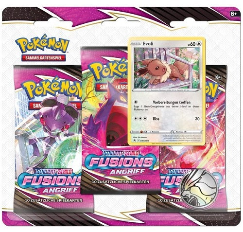 Schwert & Schild - Fusionsangriff 3-Pack Blister Evoli