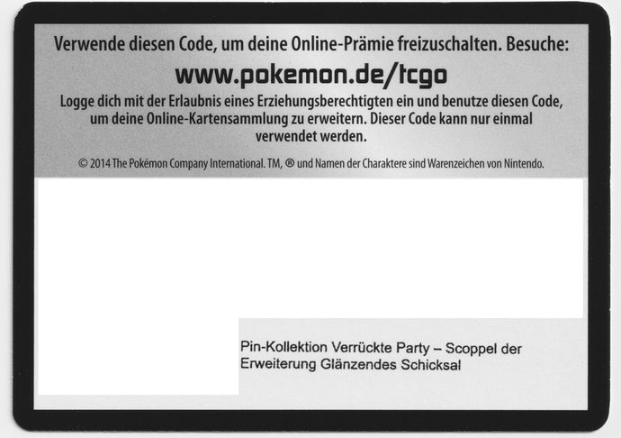 Pokémon TCGO Code: Glänzendes Schicksal - Scoppel Pin Kollektion