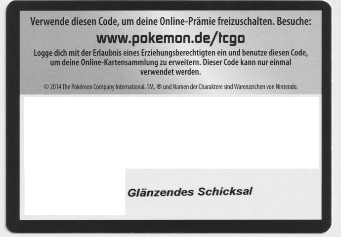 Pokémon Online Code Glänzendes Schicksal
