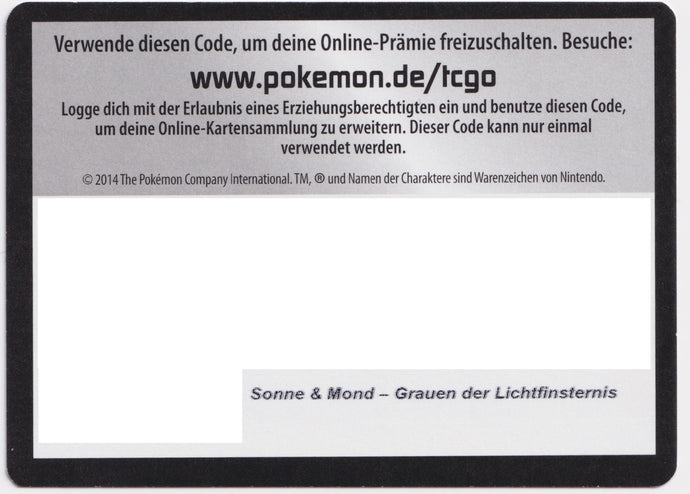 1x Pokémon TCGO Code: Grauen der Lichtfinsternis