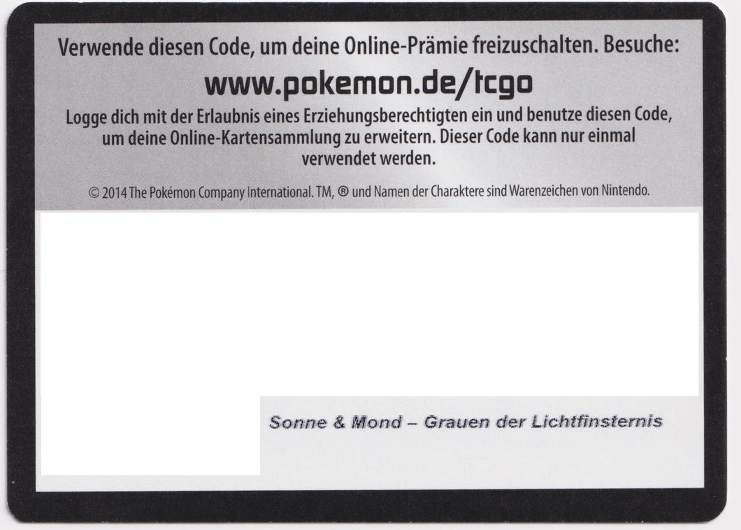 1x Pokémon TCGO Code: Grauen der Lichtfinsternis