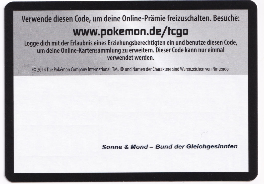 Pokémon TCGO Booster: Sonne & Mond - Bund der Gleichgesinnten