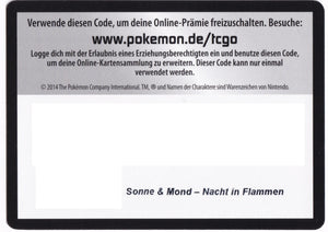 Pokémon TCGO Booster: Sonne & Mond - Nacht in Flammen