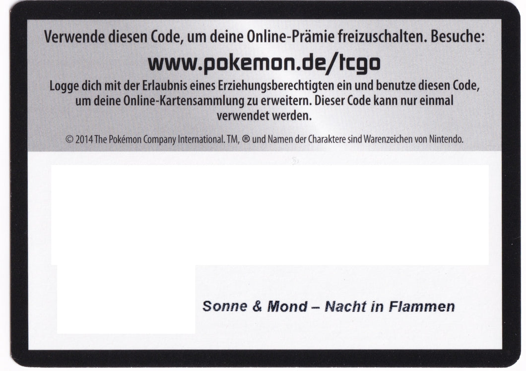 Pokémon TCGO Booster: Sonne & Mond - Nacht in Flammen
