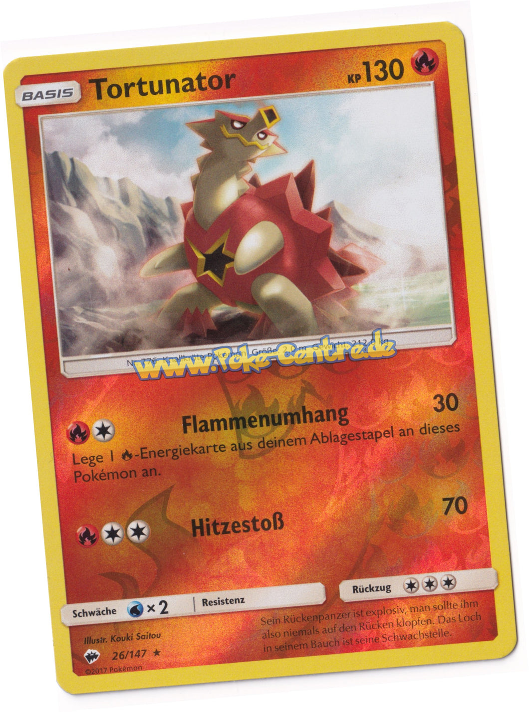 Tortunator 26/147 Rare Reverse Holo - Nacht in Flammen Deutsch