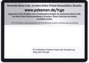 Pokémon TCGO Booster: Pin Kollektion Keelton - Weg des Champs