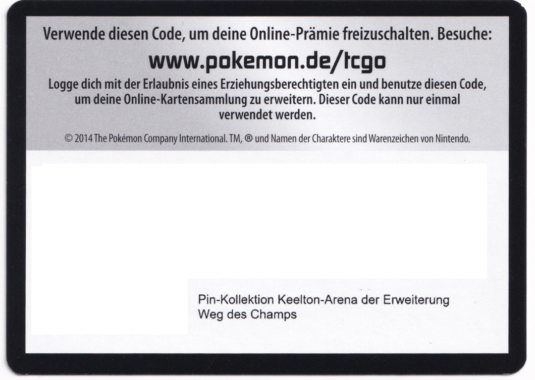 Pokémon TCGO Booster: Pin Kollektion Keelton - Weg des Champs