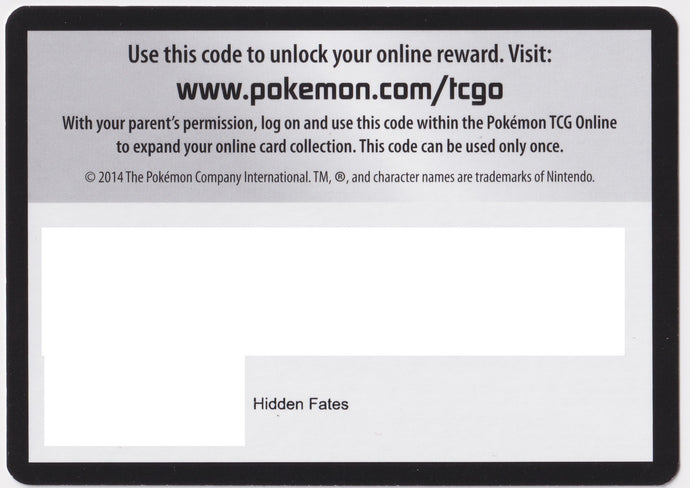 Pokémon TCGO Booster: Hidden Fates