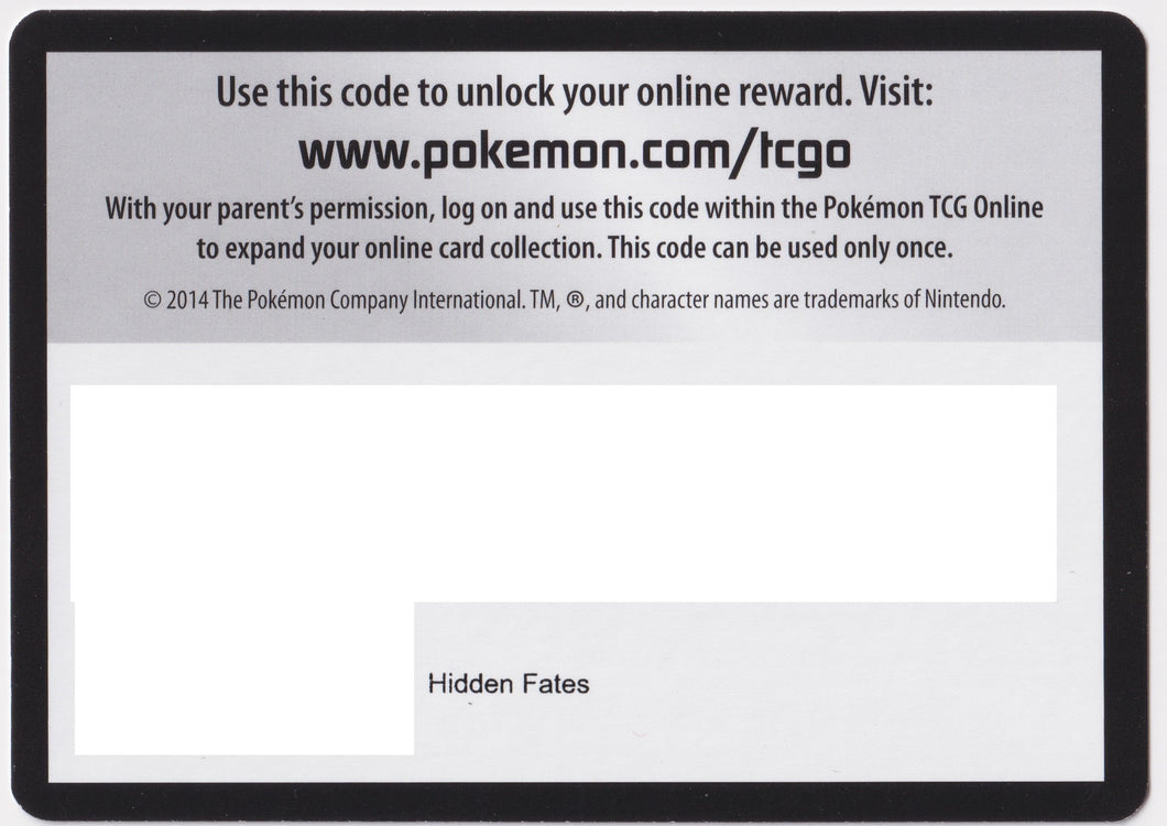 Pokémon TCGO Booster: Hidden Fates