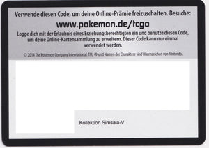 1x Pokémon TCGO Code: Simsala-V Kollektion