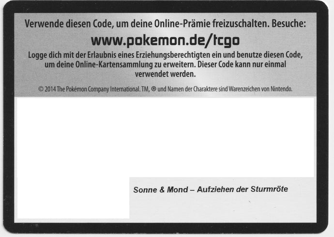 Pokémon TCGO Code: Aufziehen der Sturmröte
