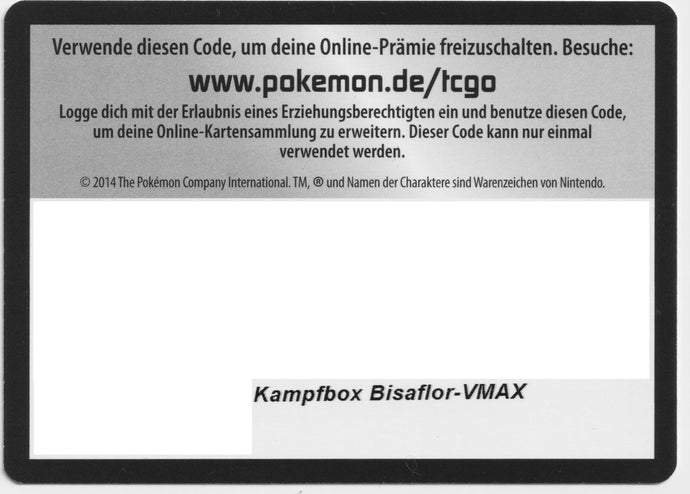Pokémon TCGO Code: Kampfbox Bisaflor VMAX