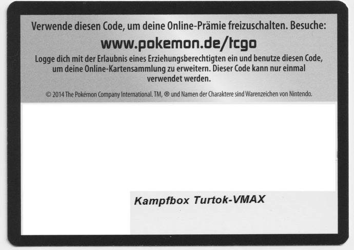 Pokémon TCGO Code: Kampfbox Turtok VMAX