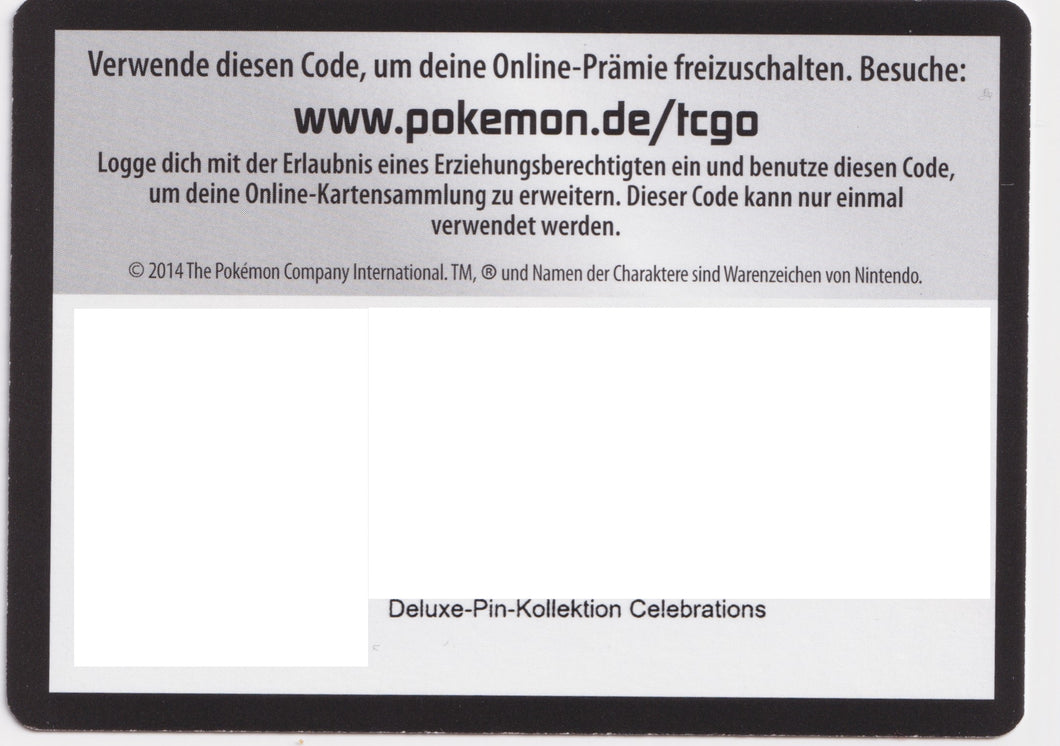 Pokémon TCGO Code: Celebrations Delxue Pin Kollektion Zacian