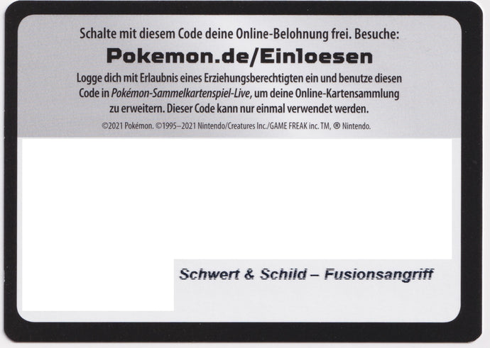 Pokémon TCGO Code: Fusionsangriff