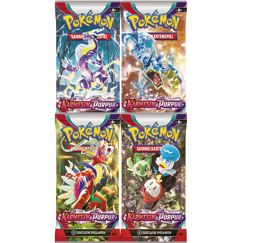 4x Pokemon - Karmesin und Purpur Booster Pack