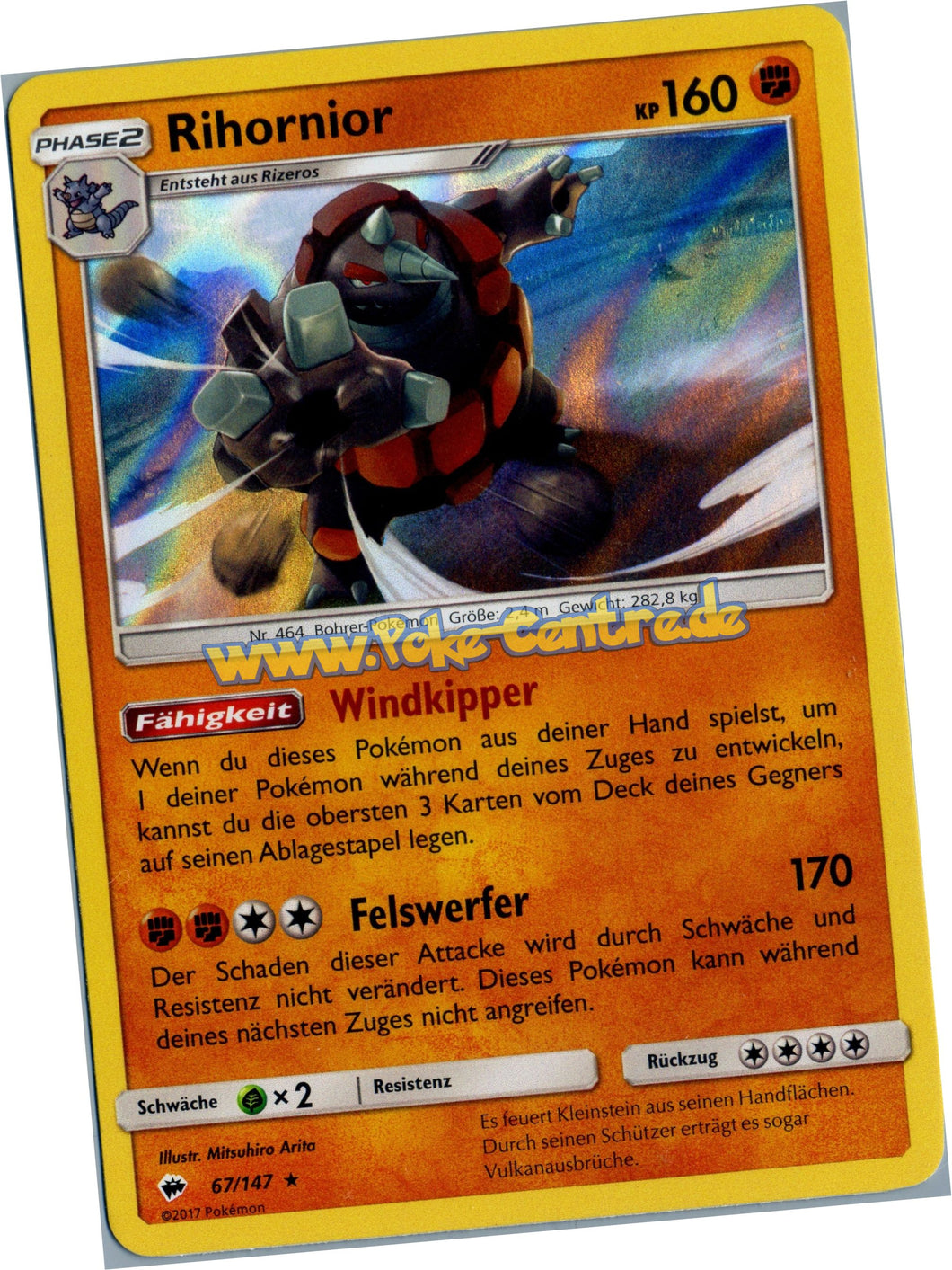 Rihornior 67/147 Rare Holo - Nacht in Flammen Deutsch