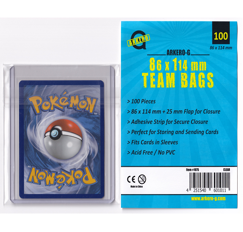 100x Arkero-G Team Bags Standard 86x114mm | Kartenhüllen